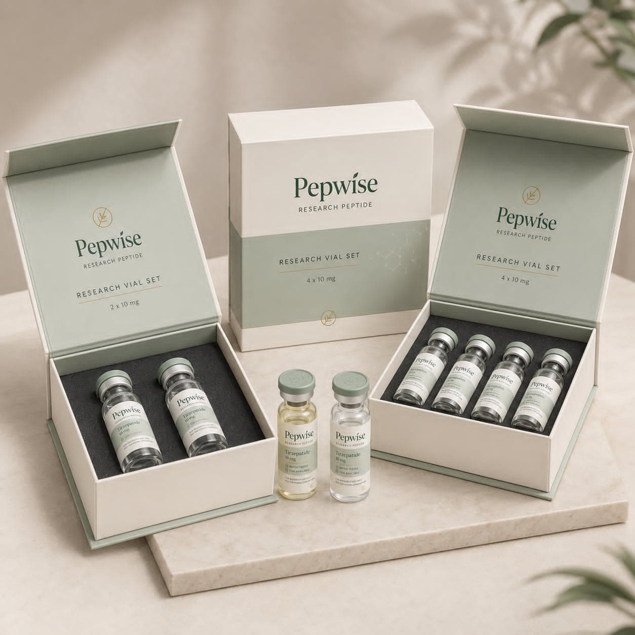 Premium peptide research vials and certificate paperwork